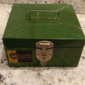 Vintage Metal File-A-Way Check Filing Box